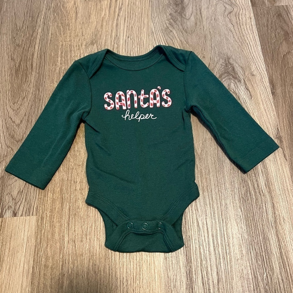 Jumping Beans "Santa's Helper" Long Sleeved Onesie